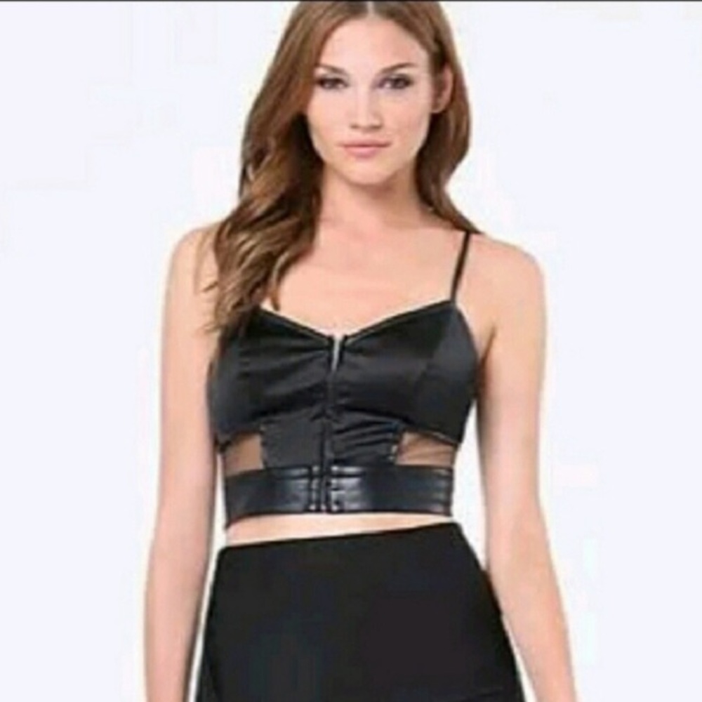 Bebe mesh crop top